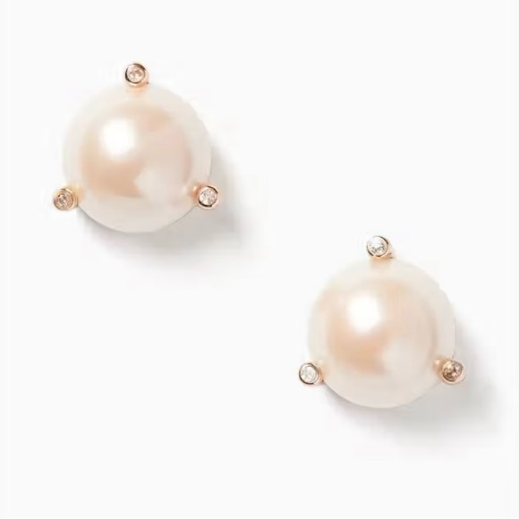 NWT! ♠️ kate spade stud earrings. Golden rose pearl - Picture 5 of 8